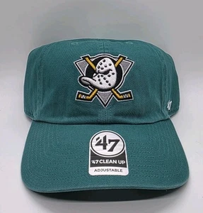 47 Brand Teal Anaheim Ducks Core Vintage Logo Clean Up Adjustable Hat NEW - Bild 1 von 6