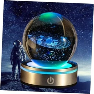 3D Solar System Crystal Ball Night Light with LED Smart RGB Solar System Style - Picture 1 of 8