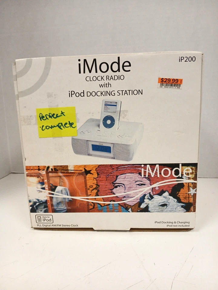 Часы iMode iP200 AM/FM-радио с док-станцией зарядной станцией для iPod, белые - Изображение 1 из 4