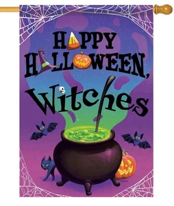 Halloween Witches House Flag - Picture 1 of 1