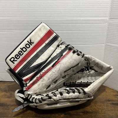 Reebok 14K JR Rodillo de Hielo Hockey Portero Guante Trapper Goes on Left Hand Blanco Foto 1 de 4