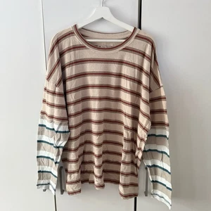 Free People We The Free Nina gestreiftes Langarmshirt Tunika Oberteil Gr. XL - Bild 1 von 14