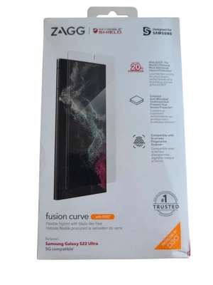 Protetor de Tela ZAGG Samsung Galaxy S22 Ultra Glass Fusion+ com Antimicrobiano - Imagem 1 de 2