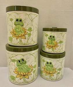 Vintage 1979 Neil The Frog 8 Piece Cannister Set Japan Retro - Picture 1 of 21