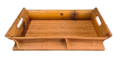Vintage Tropical  Bamboo & Split Reed Serving Tray - Image 1 of 4