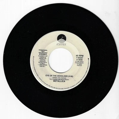 Metallica Eye of the Beholder 7” Vinyl record Elektra 7-69357 Misprint WLP Foto 1 de 2