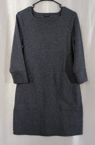 Vestido recto para mujer Nau gris tejido pesado manga 3/4 cuello cuadrado bolsillos talla MEDIANO - Imagen 1 de 13