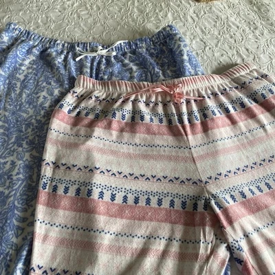 Croft Barrow fleece pajama Pants Womens Plus  4X Elastic Waist pockets Lot Of 2 - Image 1 of 4