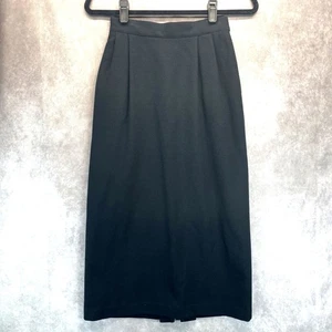 Vintage 100 % Wolle Damen Gr. 4 schwarz Bleistiftrock Taschen gefüttert lang Juliarde - Bild 1 von 7