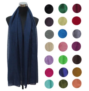 Women Maxi Viscose Scarf Hijab Shawl - Picture 1 of 29