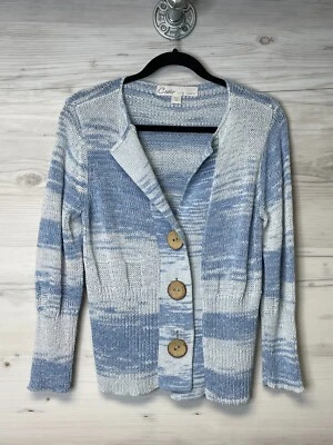 Cárdigan Suéter Curio Talla M Mujer Azul Manga Larga Crochet Botones Grandes Foto 1 de 4