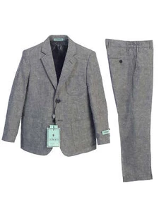 Kid's Boy's Formal 2Pcs Suit Pant Blazer Set 4 Cufflink Button Solid Soft BSL-42 - Picture 1 of 11