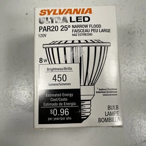1 x Sylvania ULTRA LED PAR20 25° Narrow LED Flood Lamp 8W 2700K Dimmable - Picture 1 of 6