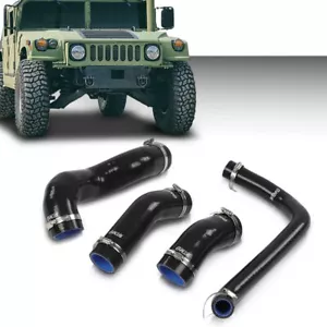 Black Radiator Hose Set Fit For Humvee 12339160/12339162/12339159/12340046 - Picture 1 of 12