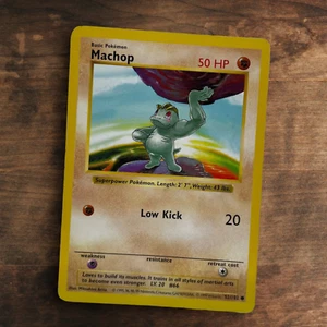 Machop 52/102 Pokemon Base Set Unlimited Shadowless Common MP - Picture 1 of 3