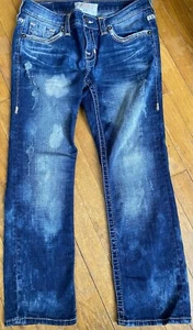 Big Star Jeans Women 29 Liv Blue Western Cowgirl Rodeo Ripped Denim Distressed - Picture 1 of 21