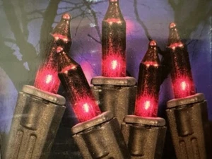 NEW HALLOWEEN 50 Purple LIGHT Set INDOOR/ OUTDOOR 12.2 ft TX - Picture 1 of 3