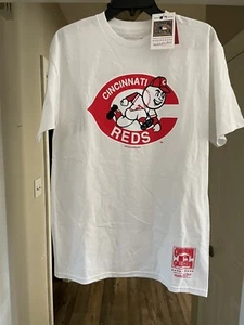 mitchell and ness cincinnati reds Throwback Logo Tee Mens Small - Picture 1 of 5