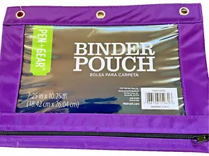 Pen Gear 3 Ring Ordner Lila Federtasche Reißverschluss Nylon Schule Handwerk Organizer - Bild 1 von 7