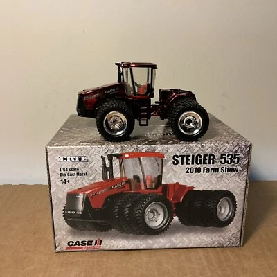 1/64 Scale Case IH Steiger 535 Tractor Red Chrome Chaser 2010 Farm Show Ertl - Image 1 of 4
