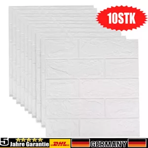 10 STK 3D Tapete Wandpaneele Selbstklebend Ziegel Wasserfest Wandaufkleber DE - Bild 1 von 20