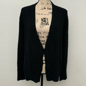 Eileen Fisher Seidenmischung vorne offen strukturierte Strickjacke schwarz Damengröße Small - Bild 1 von 11