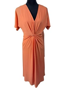 Maggy London Women’s Draped Twist Waist V- Neck Dress With Short Sleeve - Picture 1 of 5