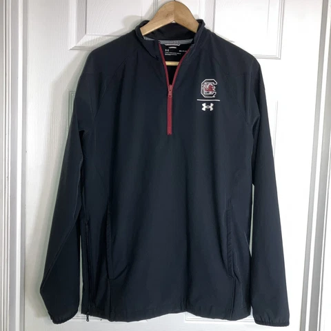 South Carolina Gamecocks Jacket Men S Small Gray Loose 1/4 Zip Logo Under Armour Cover