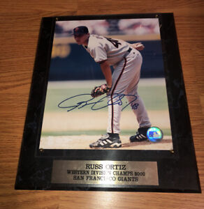 San Francisco Giants Russ Ortiz 2000 Western Division Champs Signed Photo Plaque