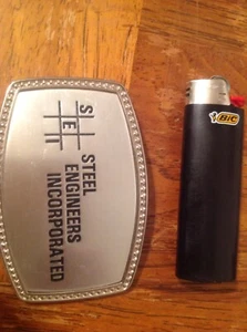 SEI Steel Trabajadores Incorporado Cinturón Hebilla Marcada 681 - Imagen 1 de 2