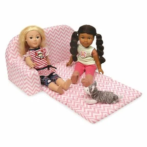 Dachs Korb rosa Puppe ausklappbar Couch Bett für 18" Zoll American Girl Puppen - Bild 1 von 7