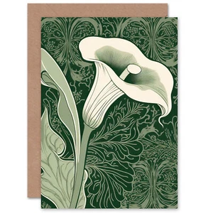 Tarjeta de cumpleaños individual blanca cala lirio flor nueva - Imagen 1 de 4