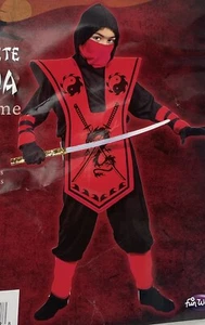 New Ninja Costume Boys Kids S Small 4-6 Red Dress Up Party Play Show Outfit - Picture 1 of 1