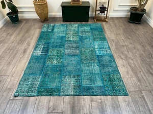 Patchwork Area Rug, Large Turkish Rug, Vintage Turkish Rug, 5.6 x 7.8 ft - Picture 1 of 11