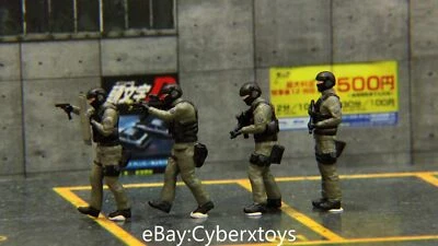 1:43 Hong Kong Police SDU MP5 Team Figure 4pcs for Diorama Car Model - Image 1 of 4