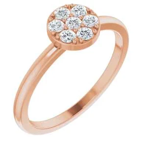 Diamond Stackable Cluster Ring In 14K Rose Gold (1/5 ct. tw.) - Picture 1 of 5