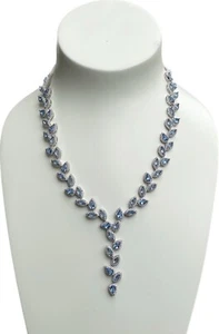 925 Sterling Silver Iced Out Ladies Bling Necklace Luxury Jewellery - Picture 1 of 13
