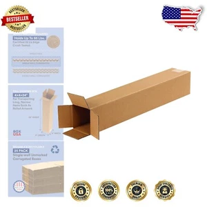 25er-Pack 4x4x24 hohe Versandkartons aus Wellpappe - Schwerlast für Umzug & Lagerung - Bild 1 von 8