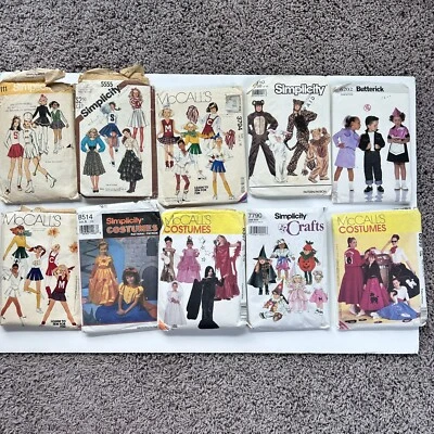 McCalls Simplicity Costume Cheer Sewing Patterns Lot Child Adult Doll Vintage - Image 1 of 4
