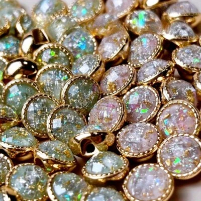 20pcs Round Crystal Buttons for DIY Dress Cloth Craft Sewing Accessories 10mm - Image 1 of 4