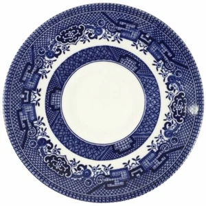 Blue Willow by Churchill Georgian Shape Blue White Saucer Smooth Edge England - Bild 1 von 7