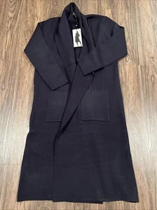 Max Sport Long Cardigan Women's Size L Color Navy Coat Jacket Sweater $368 - Picture 1 of 9