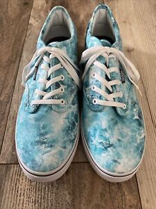 Vans Blue Teal White Tie Dye Ocean Lace Up Sneakers Women's Size 9.5 New in box