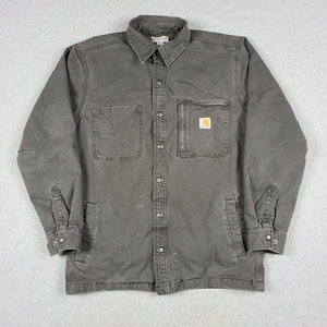 Carhartt Shirt Shacket 102851 306 grau Medium Rugged Flex Fleece gefüttert Arbeit - Bild 1 von 12