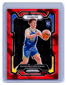 2023-24 Panini Prizm #147 Brandin Podziemski Warriors Red Cracked Ice RC NBA - Picture 1 of 3