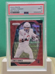 2024 Prizm Football #2 James Conner Red Wave /149 PSA 9 MINT Arizona Cardinals - Picture 1 of 3