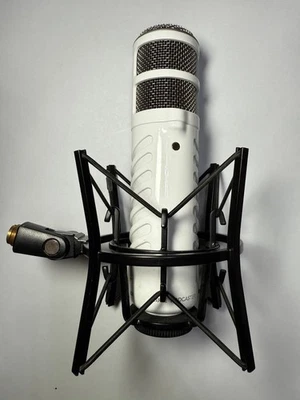 RODE Podcaster USB Broadcast Microphone White and shock mount - Image 1 of 4