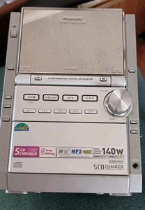 Panasonic SA-PM28 Digital CD Stereo System Silver FM/AM 5-CD Changer - For Parts - Picture 1 of 4