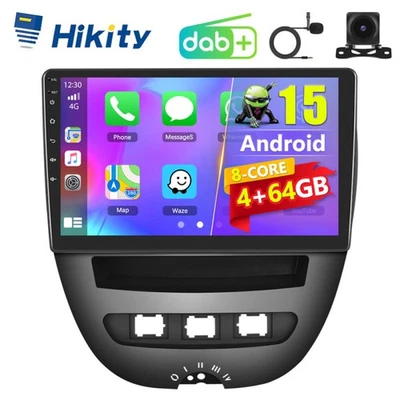 DAB+ 4+64GB 8-Core CarPlay Android Radio Für Citroen C1 Peugeot 107 Aygo Navi BT - Bild 1 von 4