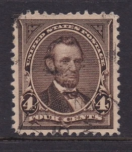 Scott #269 Abraham Lincoln 4c (einzeln) 1895 gebraucht aufklappbar Wtrmkd - Bild 1 von 1